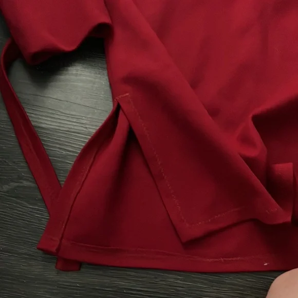 Vintage 60s 70s Red Tunic Mini Dress with Belt - Picture 6 of 7